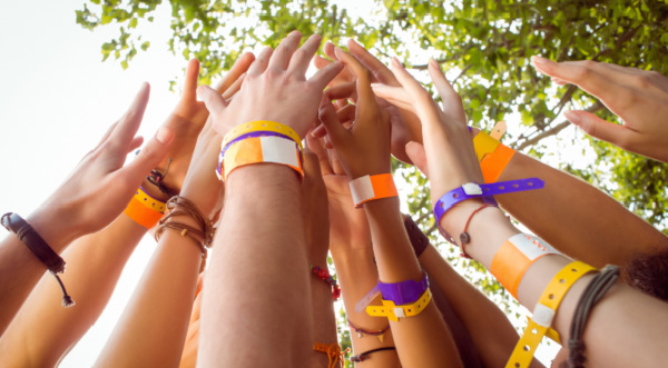 Customized disposable tickets with  paper wristbands, waterproof paper wristbands for water parks