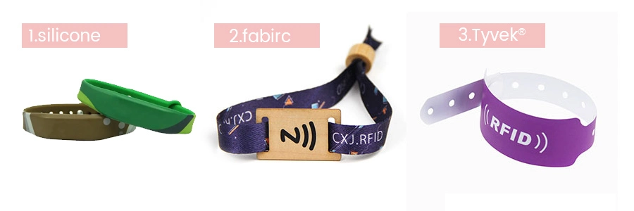 three types of materials of rfid wristbands for events